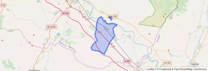 Mapa de ubicacion de Ribaforada.