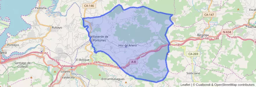 Mapa de ubicacion de Ribamontán al Monte.
