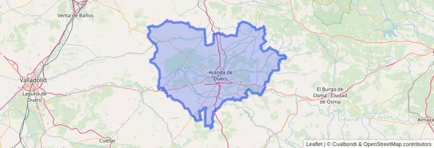 Mapa de ubicacion de Ribera del Duero.