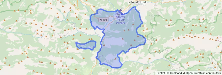 Mapa de ubicacion de Ribera d'Urgellet.