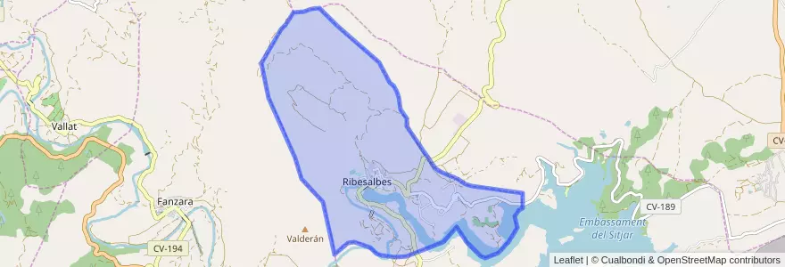 Mapa de ubicacion de Ribesalbes.
