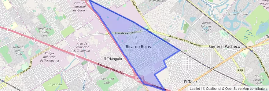 Mapa de ubicacion de Ricardo Rojas.