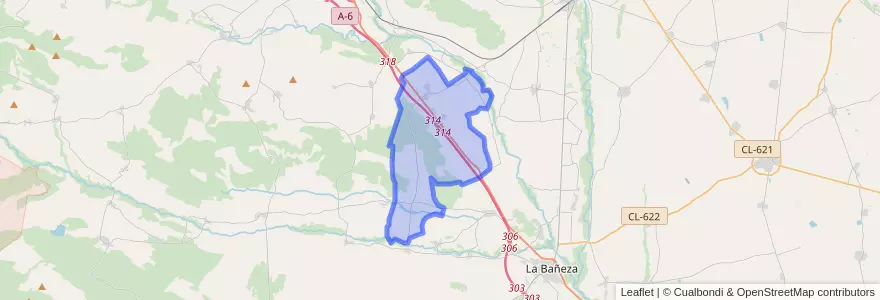 Mapa de ubicacion de Riego de la Vega.