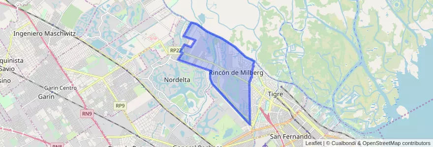 Mapa de ubicacion de Rincón de Milberg.