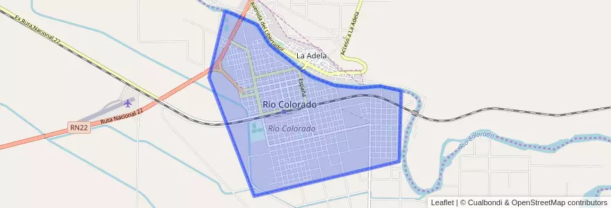 Mapa de ubicacion de Río Colorado.