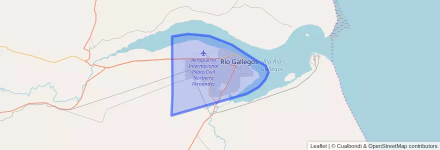 Mapa de ubicacion de Municipio de Río Gallegos.