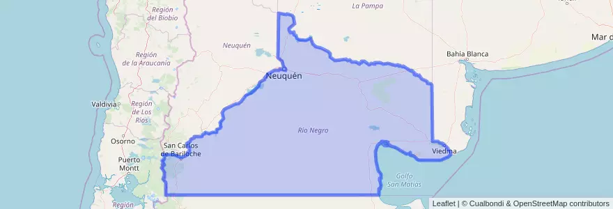 Mapa de ubicacion de استان ریو نگرو، آرژانتین.