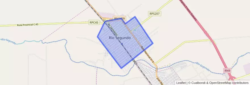 Mapa de ubicacion de Río Segundo.