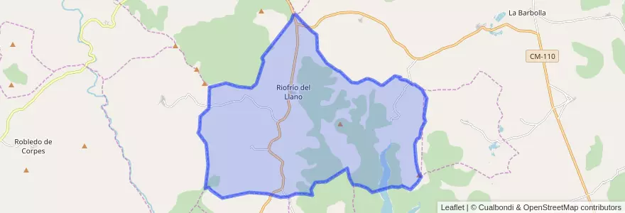 Mapa de ubicacion de Riofrío del Llano.