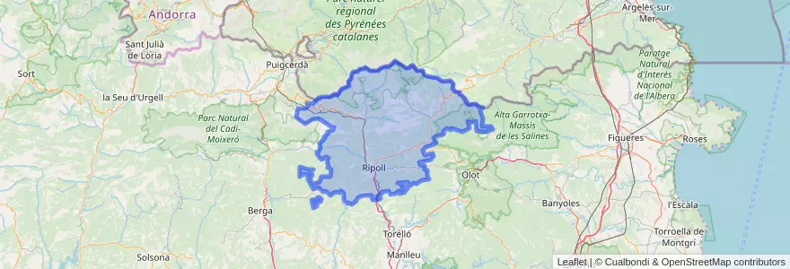 Mapa de ubicacion de Ripollès.
