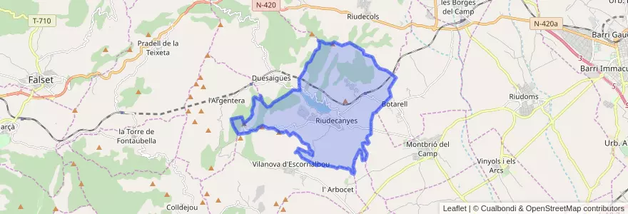 Mapa de ubicacion de Riudecanyes.