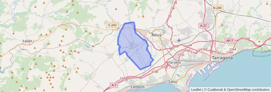 Mapa de ubicacion de Riudoms.