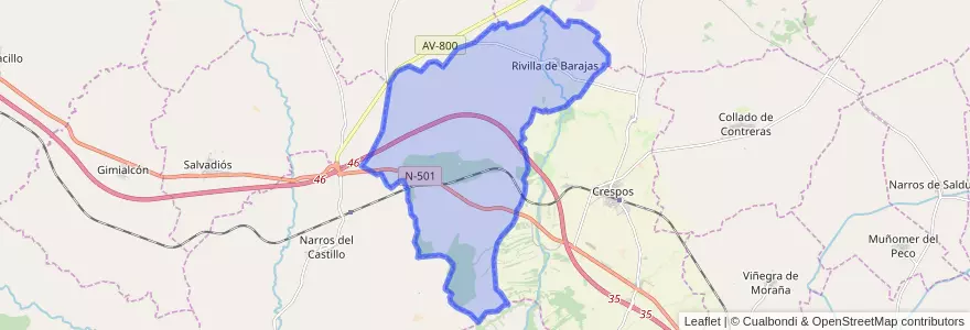 Mapa de ubicacion de Rivilla de Barajas.
