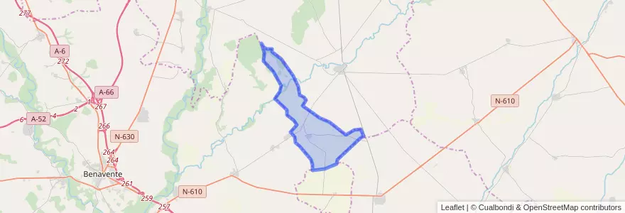 Mapa de ubicacion de Roales de Campos.
