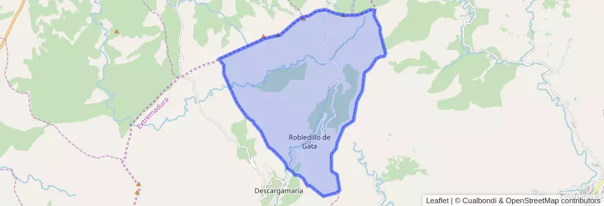 Mapa de ubicacion de Robledillo de Gata.