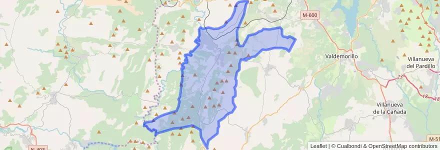Mapa de ubicacion de Robledo de Chavela.