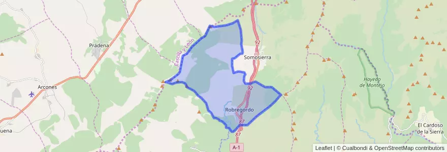 Mapa de ubicacion de Robregordo.