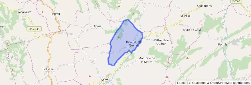 Mapa de ubicacion de Rocafort de Queralt.