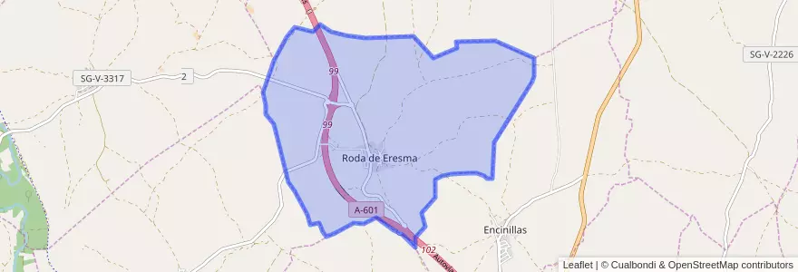 Mapa de ubicacion de Roda de Eresma.