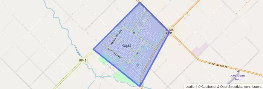 Mapa de ubicacion de Rojas.