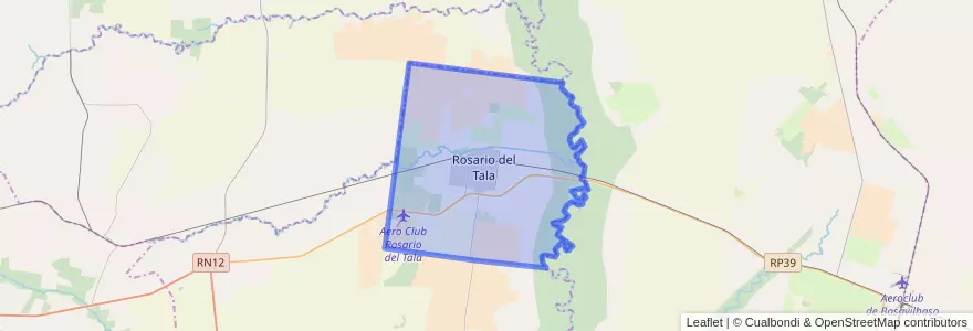 Mapa de ubicacion de Rosario del Tala.