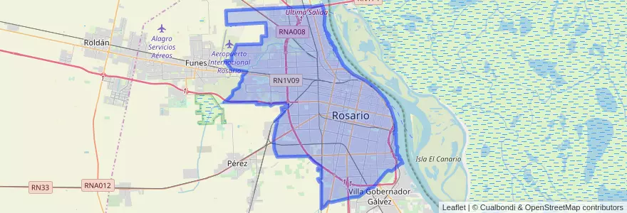Mapa de ubicacion de Rosario.