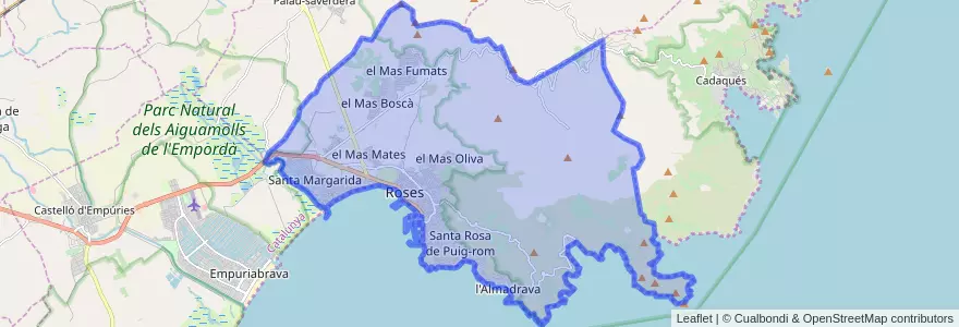 Mapa de ubicacion de Rosas.