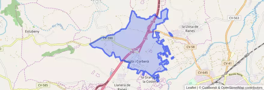 Mapa de ubicacion de Rotglà i Corberà.