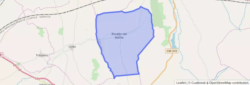 Mapa de ubicacion de Rozalén del Monte.