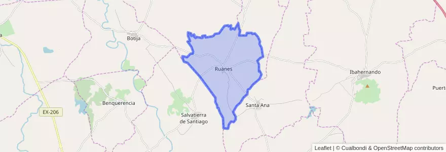 Mapa de ubicacion de Ruanes.