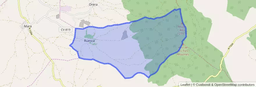 Mapa de ubicacion de Ruesca.