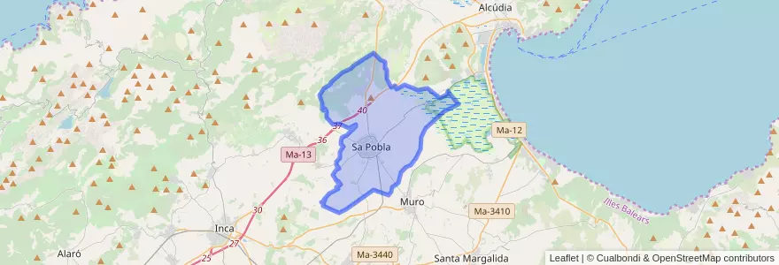 Mapa de ubicacion de Sa Pobla.