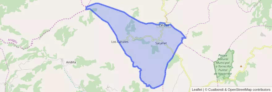 Mapa de ubicacion de Sacañet.