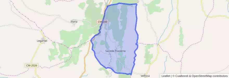 Mapa de ubicacion de Saceda-Trasierra.