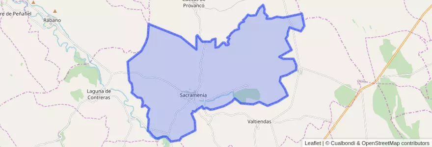 Mapa de ubicacion de Sacramenia.