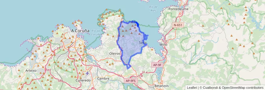 Mapa de ubicacion de Sada.
