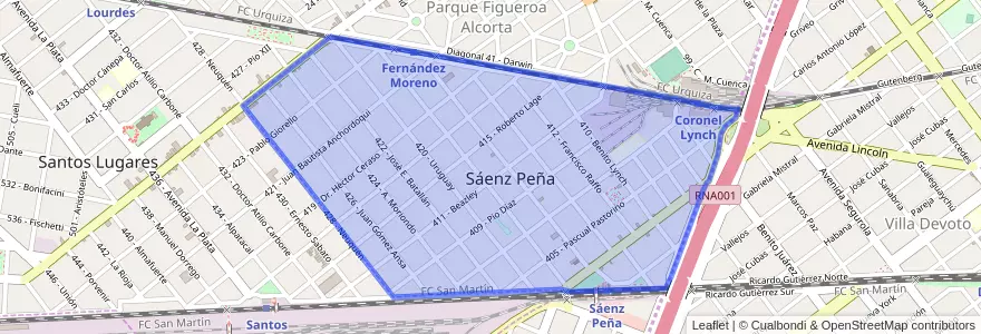 Mapa de ubicacion de Sáenz Peña.
