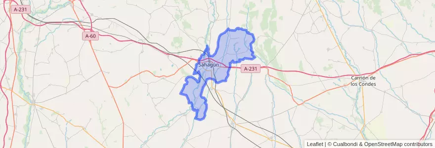 Mapa de ubicacion de Sahagún.