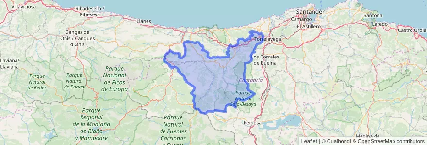 Mapa de ubicacion de Saja-Nansa.