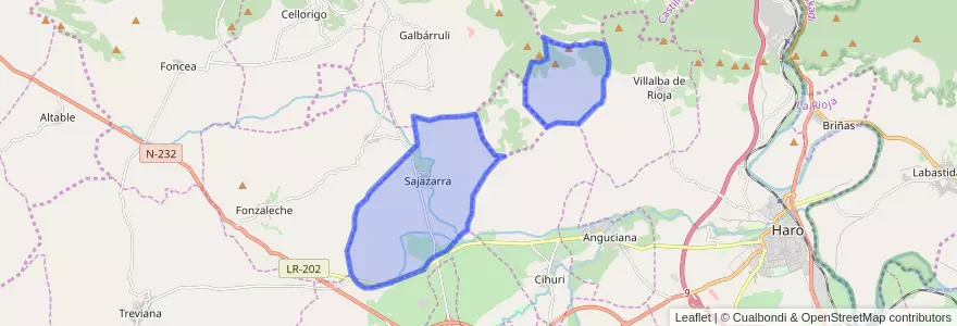 Mapa de ubicacion de Sajazarra.
