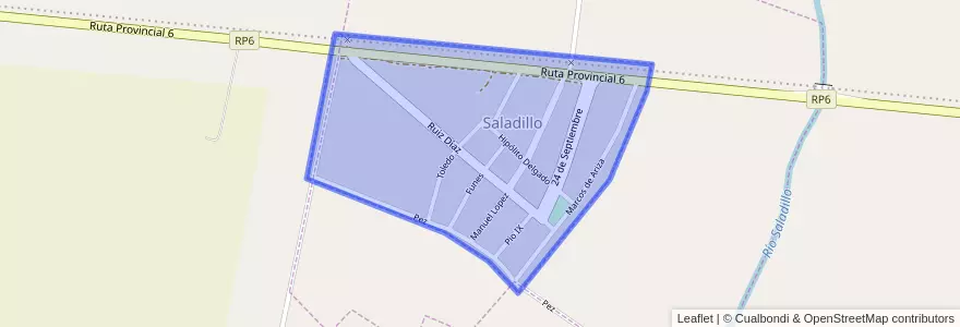 Mapa de ubicacion de Saladillo.