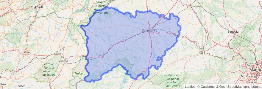 Mapa de ubicacion de Salamanca.