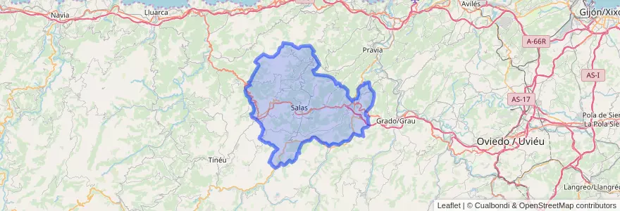 Mapa de ubicacion de Salas.