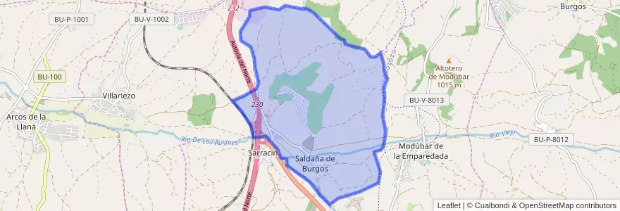 Mapa de ubicacion de Saldaña de Burgos.