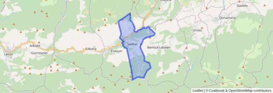 Mapa de ubicacion de Saldias.