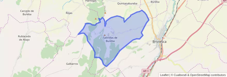 Mapa de ubicacion de Salinillas de Bureba.