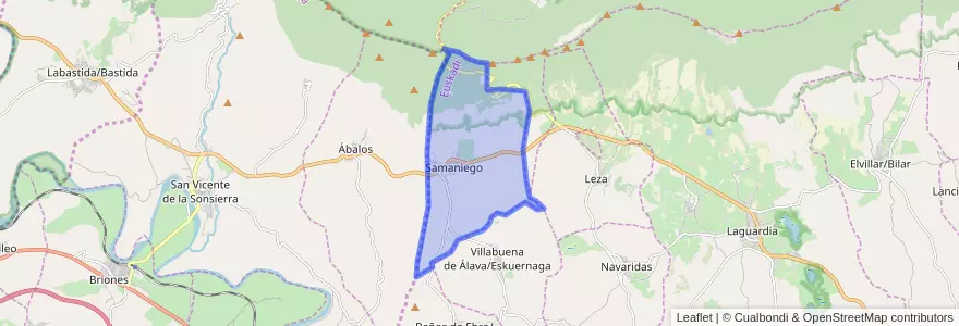Mapa de ubicacion de Samaniego.