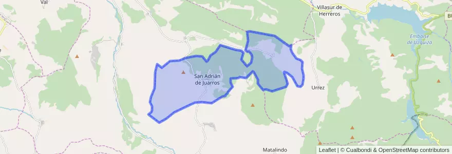 Mapa de ubicacion de San Adrián de Juarros.