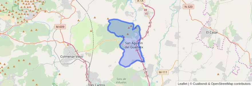 Mapa de ubicacion de San Agustín del Guadalix.