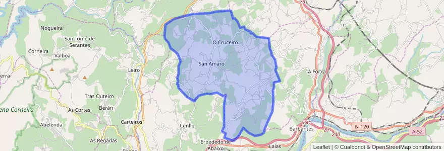 Mapa de ubicacion de San Amaro.